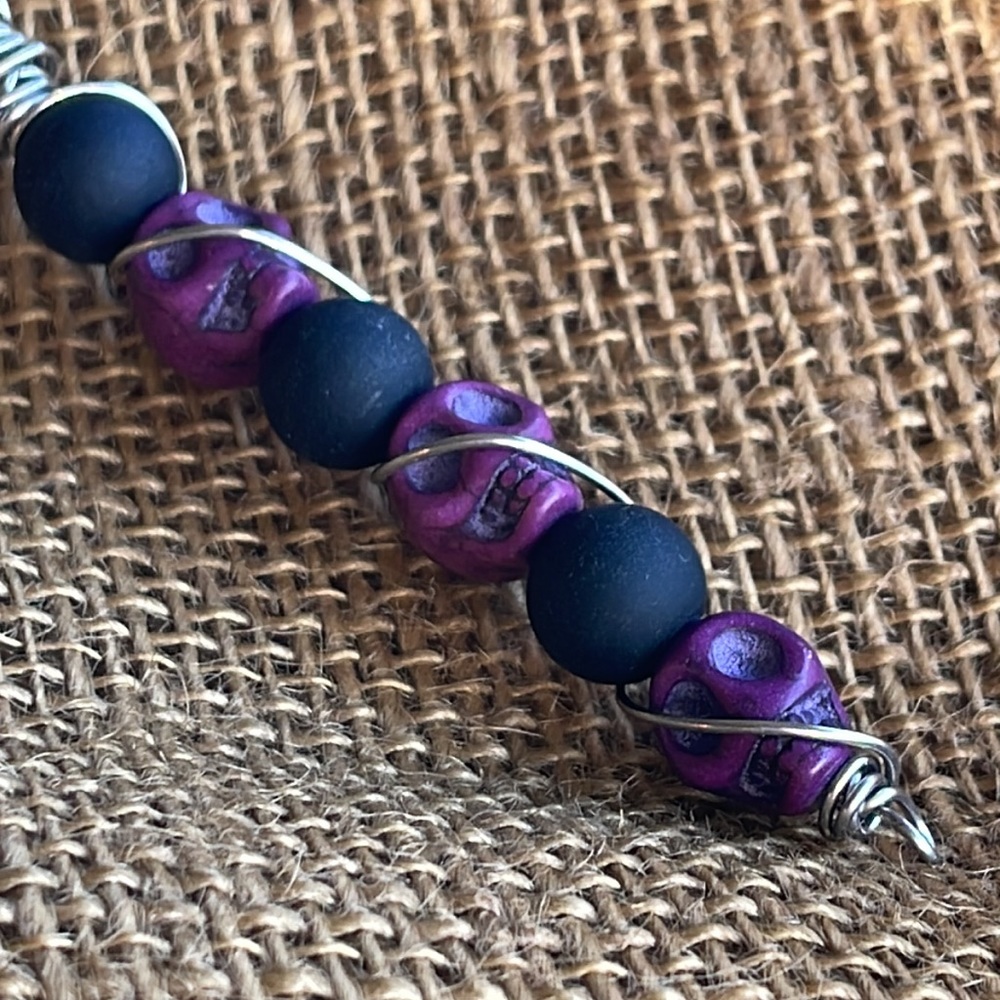 Purple and Black Skull Roach Clip/ATM Card Clip/Jewelry Assist/Long Nail Assist - Picture 2 of 3